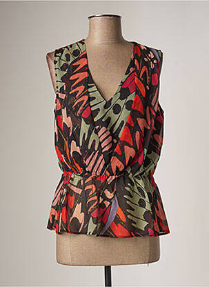 Top imprimé fantaisie sans manche noir MOLLY BRACKEN femme