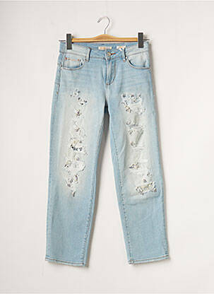Jeans coupe droite effet usé délavé taille normale bleu FRACOMINA femme