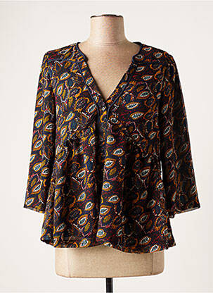 Blouse imprimé fantaisie manches 3/4 bleu ORFEO femme