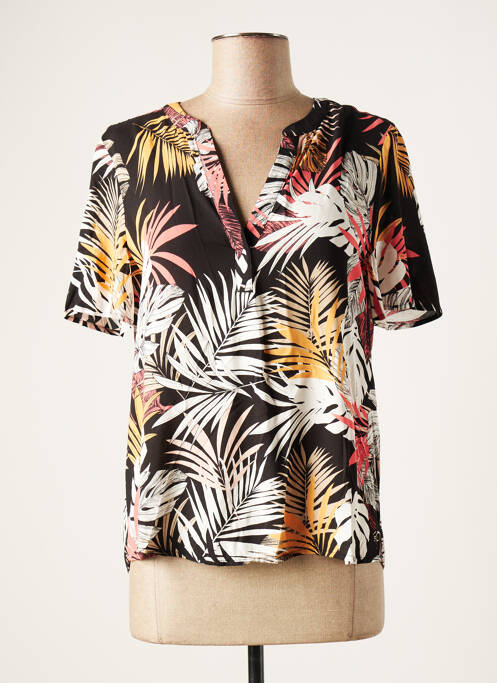 Blouse tissage popeline manches courtes noir S.OLIVER femme