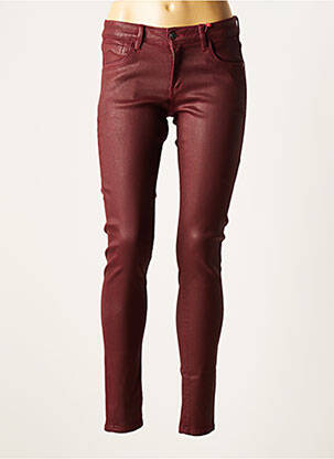 Pantalon slim broderie rivets taille normale rouge S.OLIVER femme