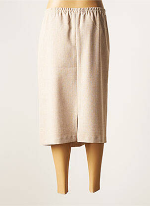Jupe mi-longue coupe droite beige GUY DUBOUIS femme