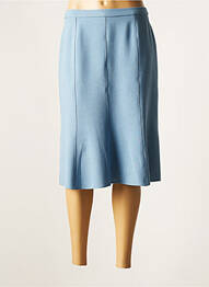 Jupe mi-longue coupe droite bleu FRANCE RIVOIRE femme