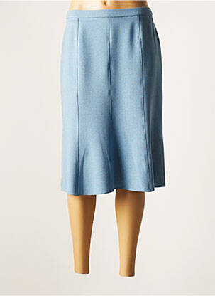 Jupe mi-longue coupe droite bleu FRANCE RIVOIRE femme