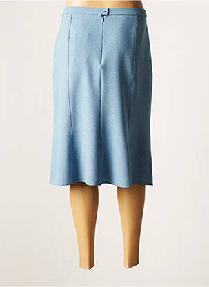 Jupe mi-longue coupe droite bleu FRANCE RIVOIRE femme