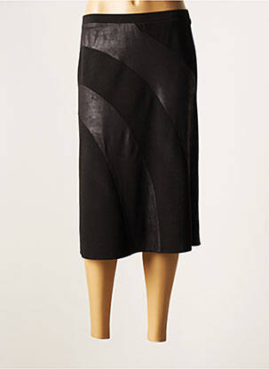 Jupe mi-longue stretch noir GUY DUBOUIS femme