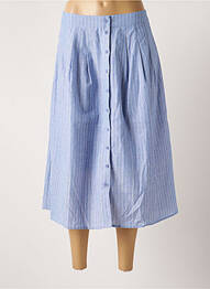 Jupe mi-longue taille à pinces bleu MOLLY BRACKEN femme