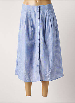 Jupe mi-longue taille à pinces bleu MOLLY BRACKEN femme