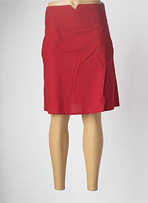 Jupe mi-longue fermeture zip latéral rouge KALI YOG femme