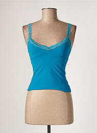 Top coupe cintrée fines bretelles bleu HYBRIS femme