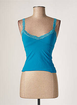 Top coupe cintrée fines bretelles bleu HYBRIS femme