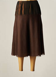 Jupe longue fermeture zippée au dos marron BETTY BOOM femme
