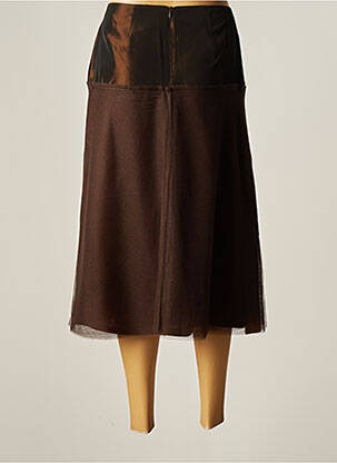 Jupe longue fermeture zippée au dos marron BETTY BOOM femme