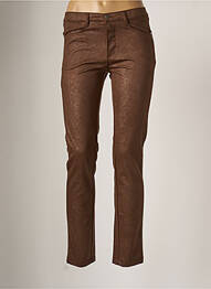 Pantalon slim broderie rivets taille normale marron WALTRON femme