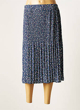 Jupe mi-longue taille haute bleu PLURIELLES femme
