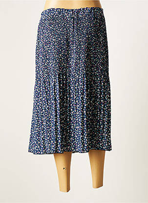 Jupe mi-longue taille haute bleu PLURIELLES femme