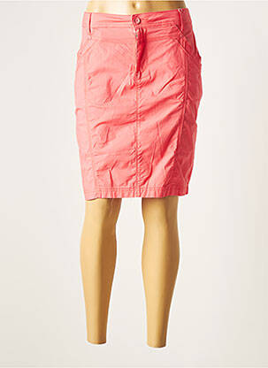 Jupe mi-longue rose PLURIELLES pour femme