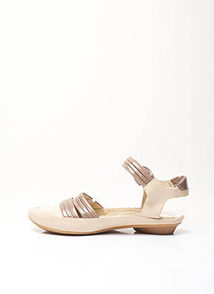 Sandales/nu pieds matière lisse talon plat jusqu'à 3cm beige MAM'ZELLE femme