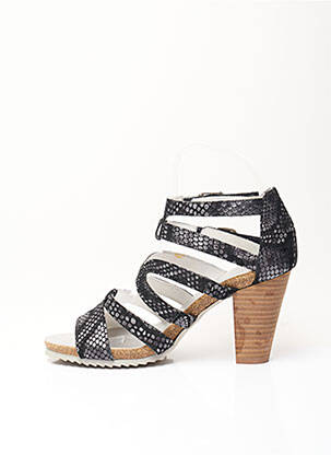 Sandales/nu pieds bout ouvert talon de 7 à 9cm noir REGARD femme