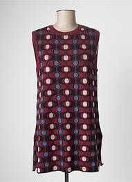 Pull tunique col rond sans manche rouge ANGELA DAVIS femme