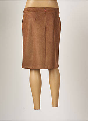 Jupe mi-longue stretch marron THALASSA femme