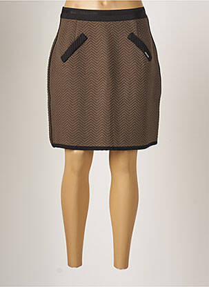 Jupe mi-longue stretch vert MALOKA femme