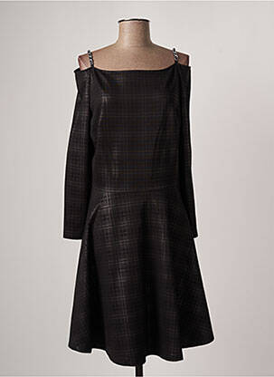 Robe mi-longue manches longues manches longues noir GUESS femme