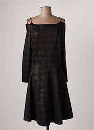 Robe mi-longue manches longues manches longues noir GUESS femme