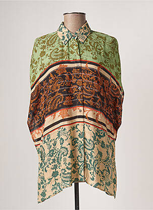Tunique manches courtes coupe asymétrique vert DESIGUAL femme