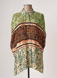 Tunique manches courtes coupe asymétrique vert DESIGUAL femme