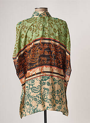 Tunique manches courtes coupe asymétrique vert DESIGUAL femme