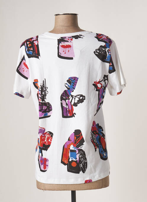 T-shirt imprimé fantaisie manches courtes blanc DESIGUAL femme