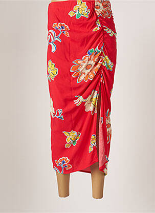 Jupe longue taille haute rouge DESIGUAL femme