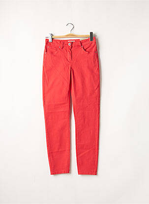 Pantalon slim broderie rivets taille normale rouge BRANDTEX femme