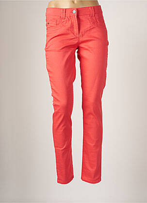 Pantalon slim broderie rivets taille normale rouge BRANDTEX femme