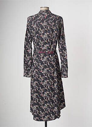 Robe mi-longue imprimé fleurs manches longues noir BLACK WELLIS femme