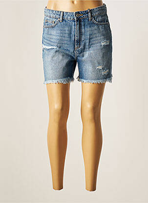 Short fermeture zippée sous rabat boutonné taille haute bleu B.YOUNG femme