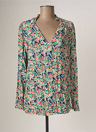 Blouse imprimé fantaisie manches longues bleu EMA BLUE'S femme