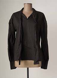Blouse poignets boutonnés avec fente manches longues noir SENES femme
