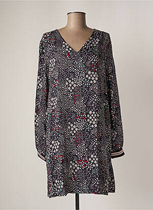 Robe mi-longue imprimé fantaisie manches longues noir LOLA ESPELETA femme