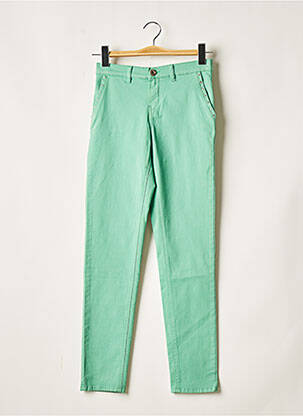 Pantalon slim tissage popeline taille normale vert LOLA ESPELETA femme