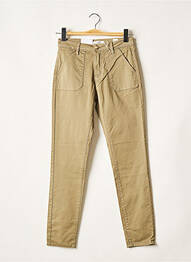 Pantalon slim stretch taille normale vert F.A.M. femme