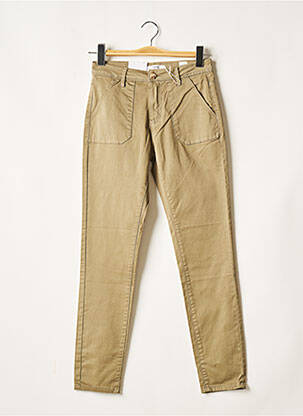 Pantalon slim stretch taille normale vert F.A.M. femme