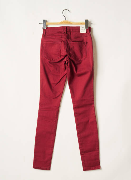 Pantalon slim broderie rivets taille normale rouge ONLY femme