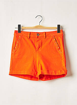 Short fermeture zippée sous rabat boutonné taille normale orange LOLA ESPELETA femme