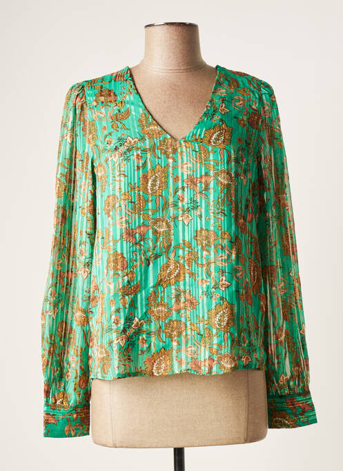 Blouse imprimé fleurs manches longues vert VERO MODA femme