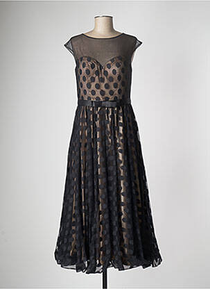 Robe longue manches courtes manches courtes noir PAUL BRIAL femme