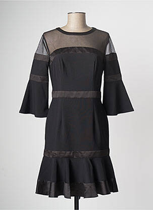 Robe mi-longue manches 3/4 manches 3/4 noir PAUL BRIAL femme