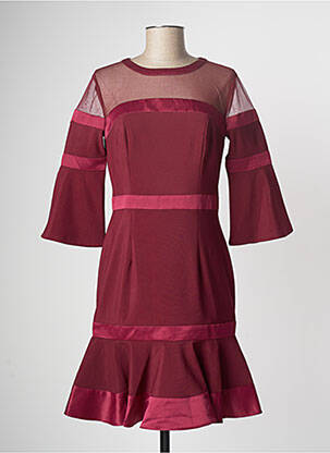 Robe mi-longue manches 3/4 manches 3/4 rouge PAUL BRIAL femme