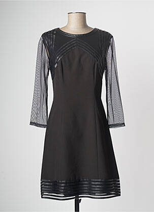 Robe mi-longue manches longues manches longues noir PAUL BRIAL femme